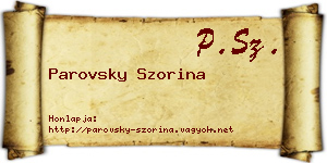 Parovsky Szorina névjegykártya